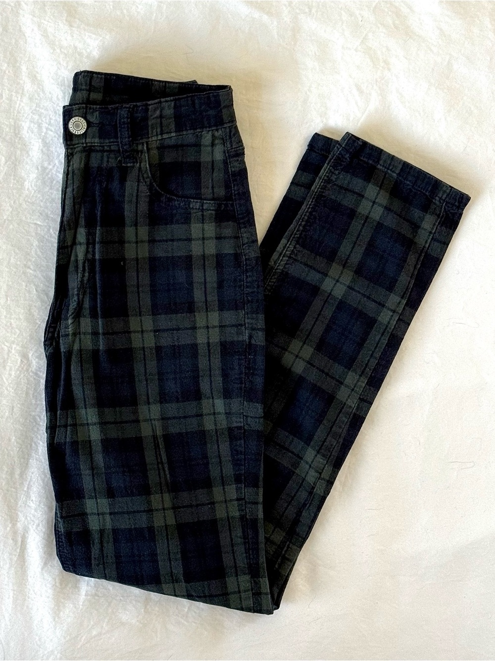 john galt navy green plaid jane pants